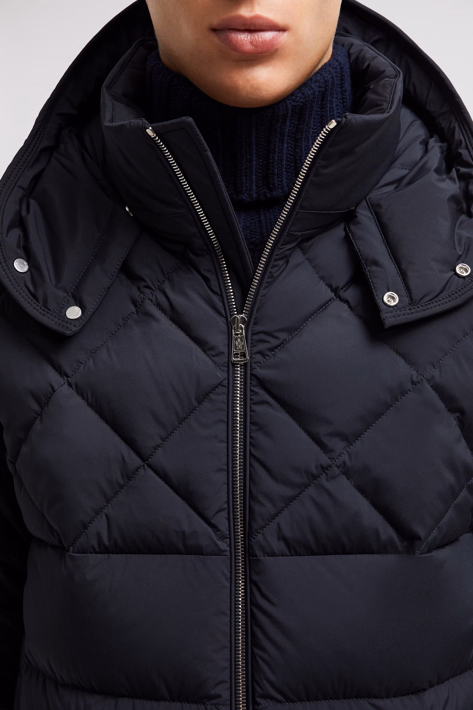 Cecaud Short Down Jacket Men Navy Blue Moncler 7